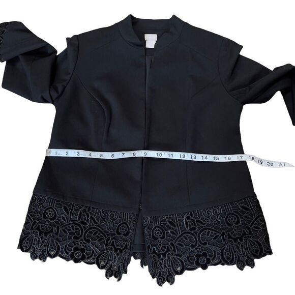CHICO’S Lace Hem Ponte Jacket Size 0 (4) - Picture 11 of 16